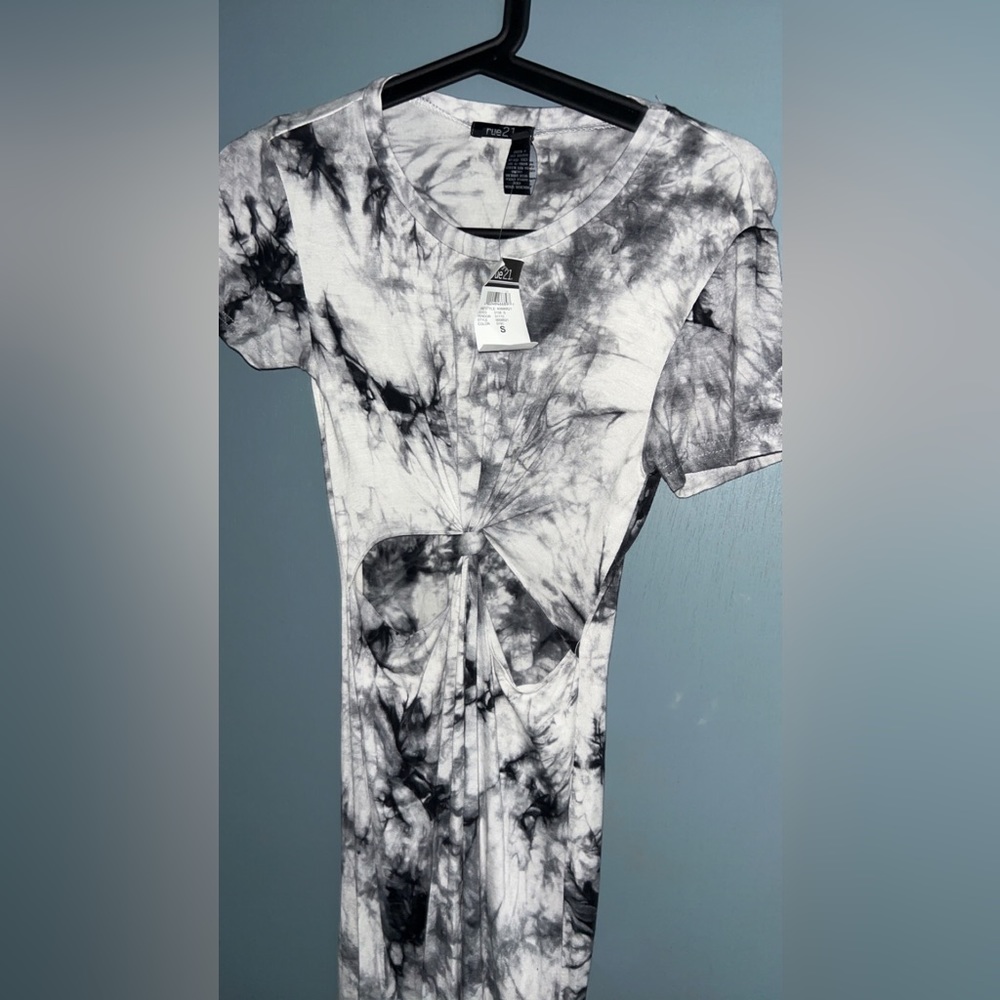 Black and white tie dye dress